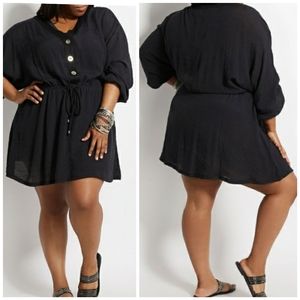 Ashley Stewart Beach Break Collab Semi sheer crinkled cover-up or top